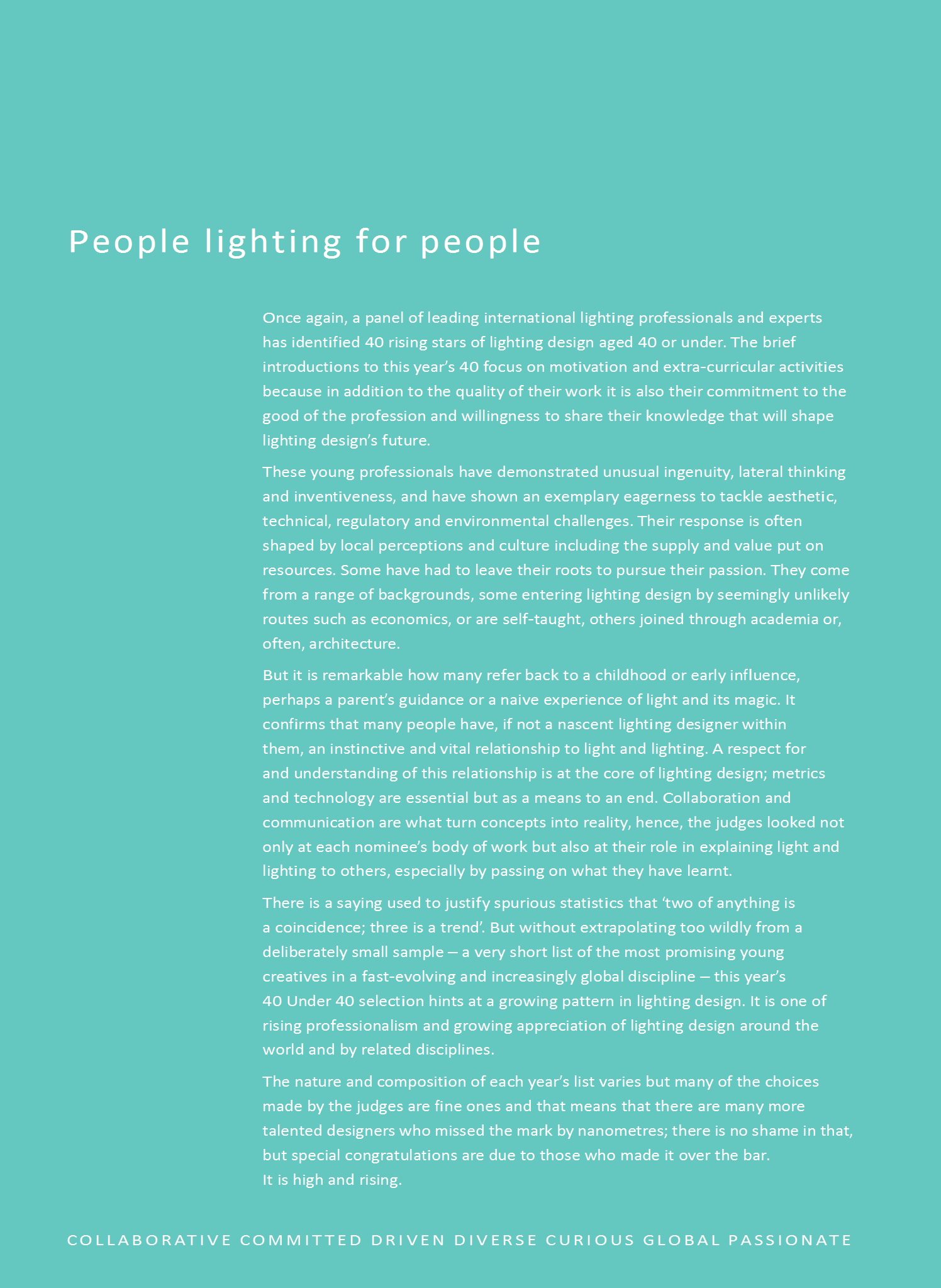 Lighting Design Awards 2019 40 under 40 all conv 2
